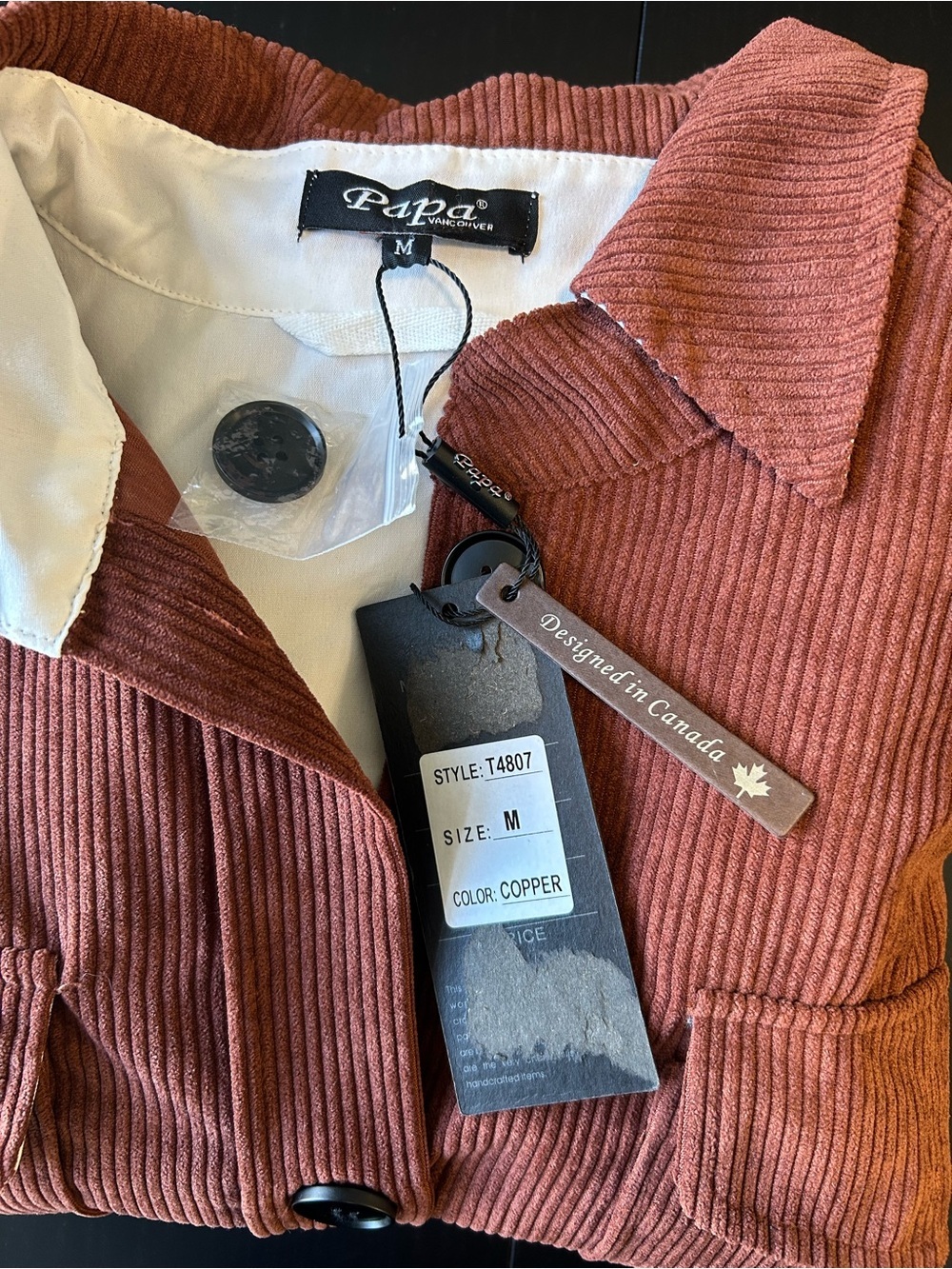 Copper Corduroy Shacket - Coastal Grandma Oversized Dark Academia - Picture 15 of 15